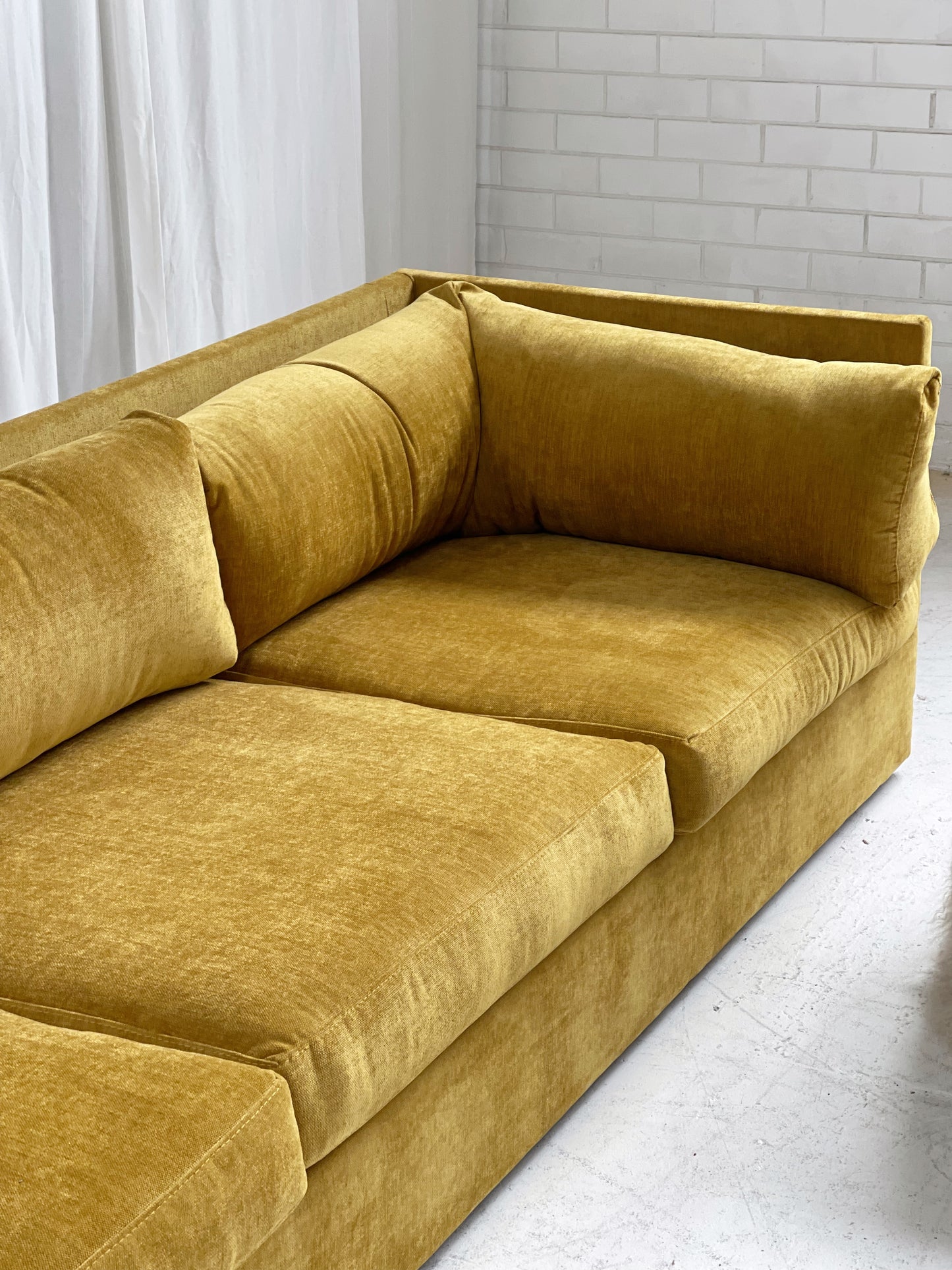 Yellow Velvet Vintage FLER Sofa