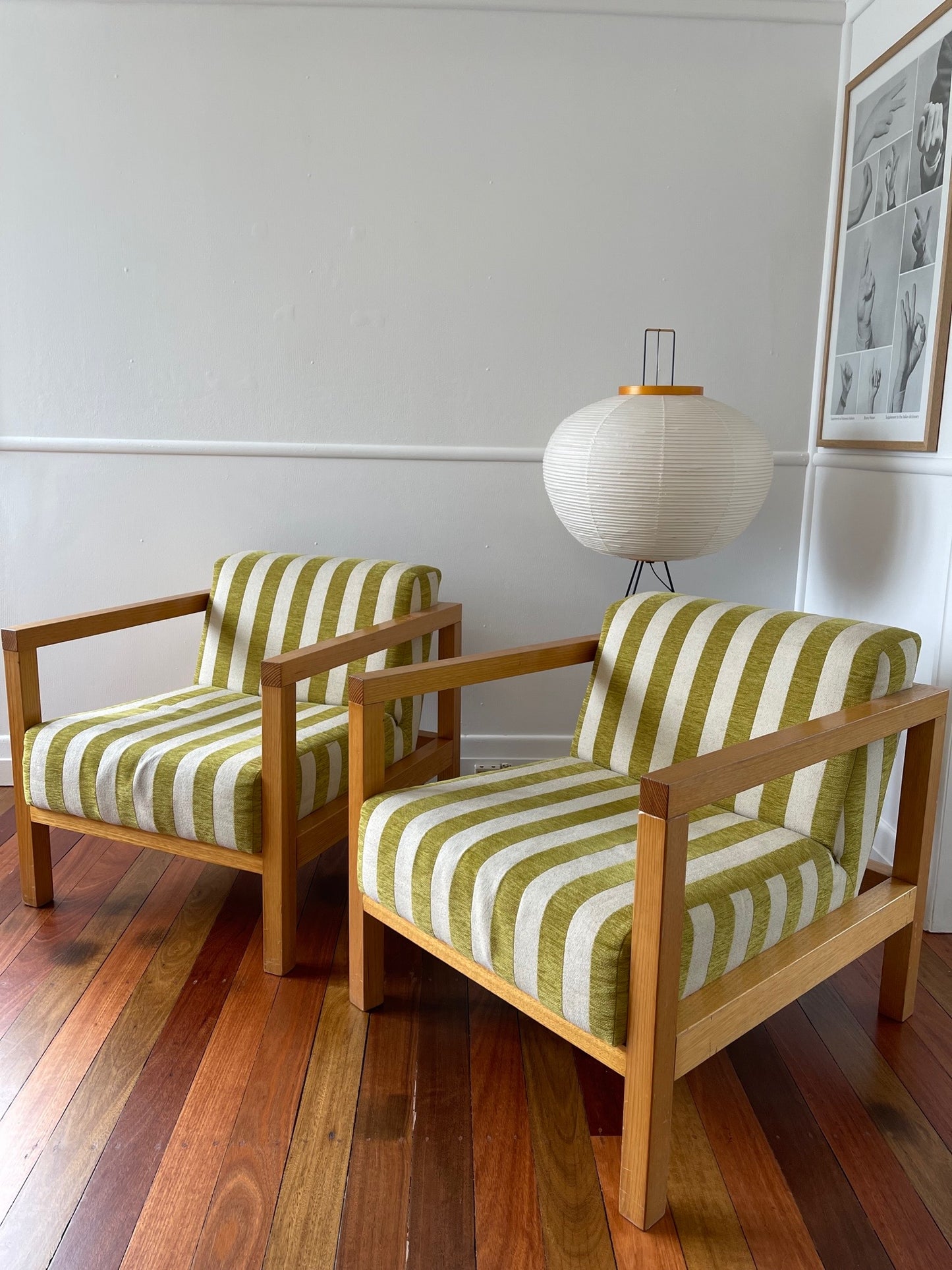 - Striped Lounge Chair - Two Available