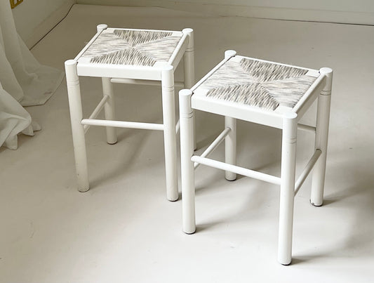 - White Rush Stool - Two Available