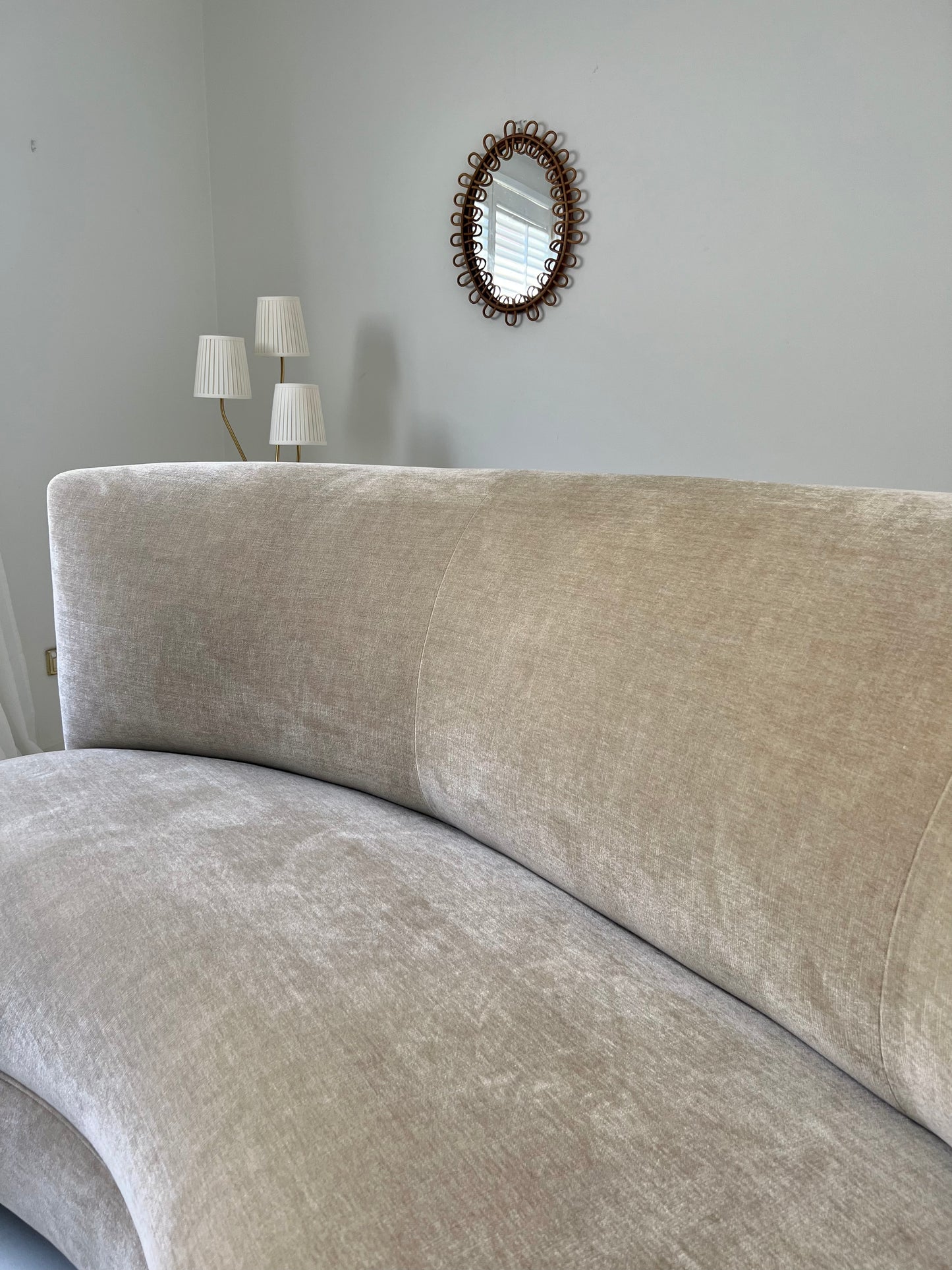 Bespoke Curved Sofa in Cashew Velvet