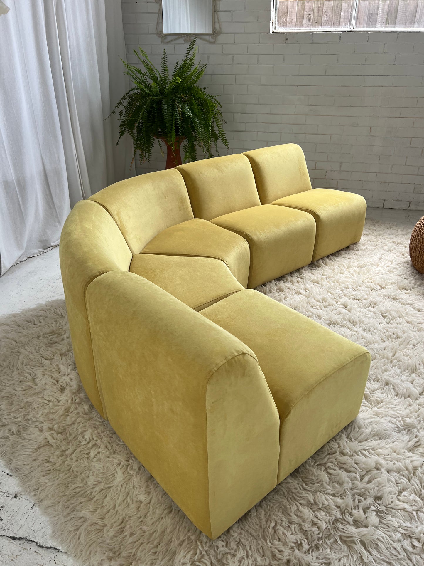 = Bespoke Yellow Modular Sofa