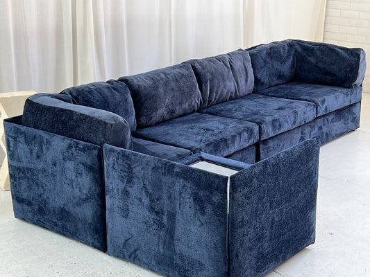 = Bespoke Navy Chenille Modular Sofa