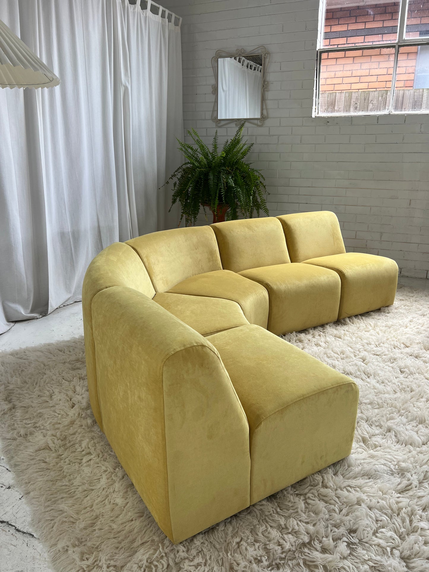 = Bespoke Yellow Modular Sofa