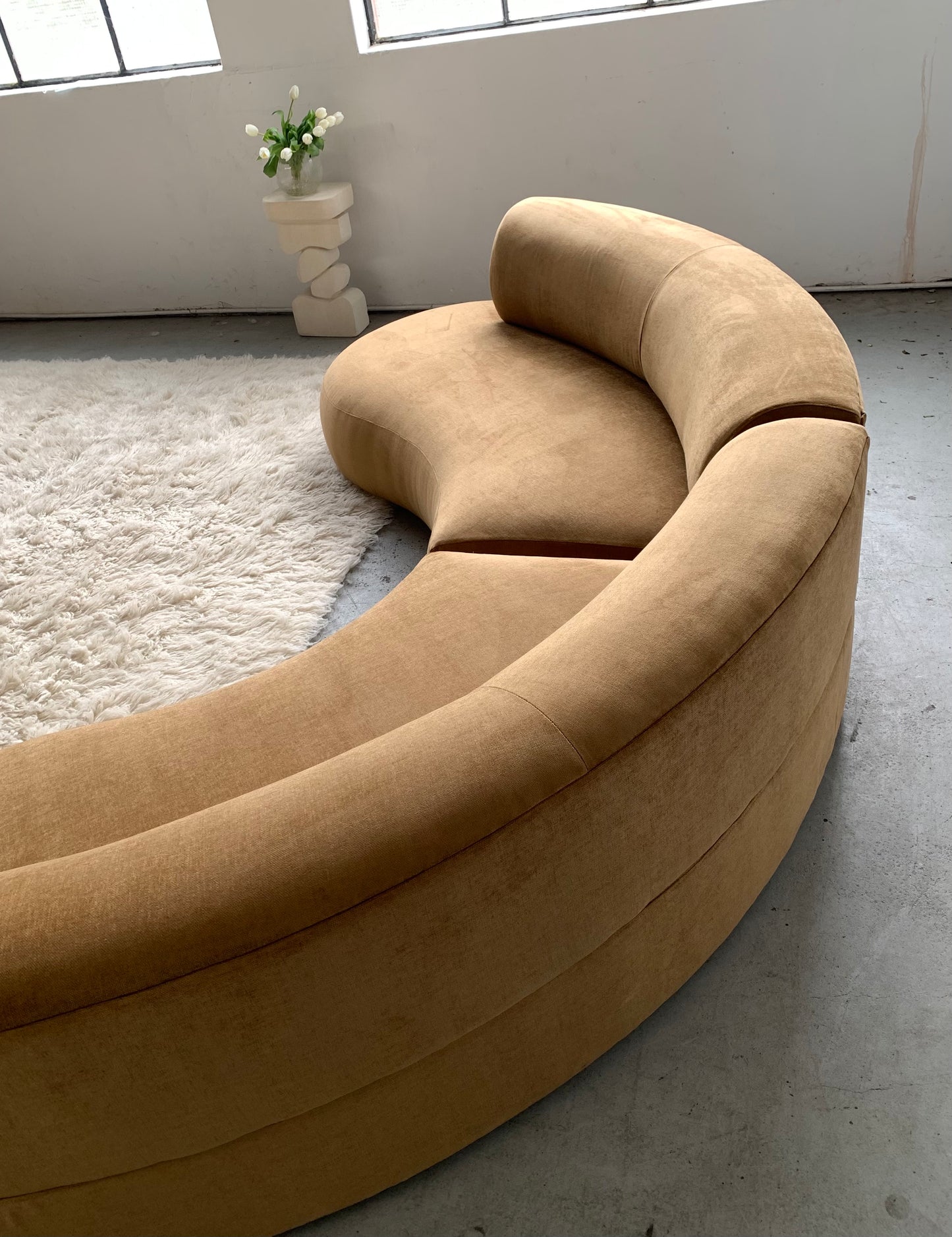 Bespoke Caramel Velvet Modular Sofa