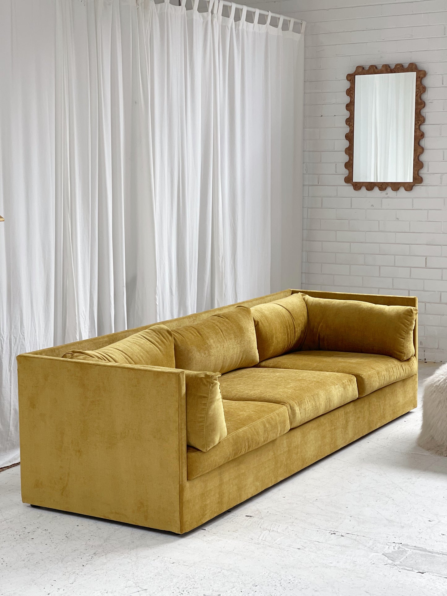 Yellow Velvet Vintage FLER Sofa