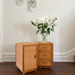 Vintage Bamboo Cane Side Tables - Set of Two