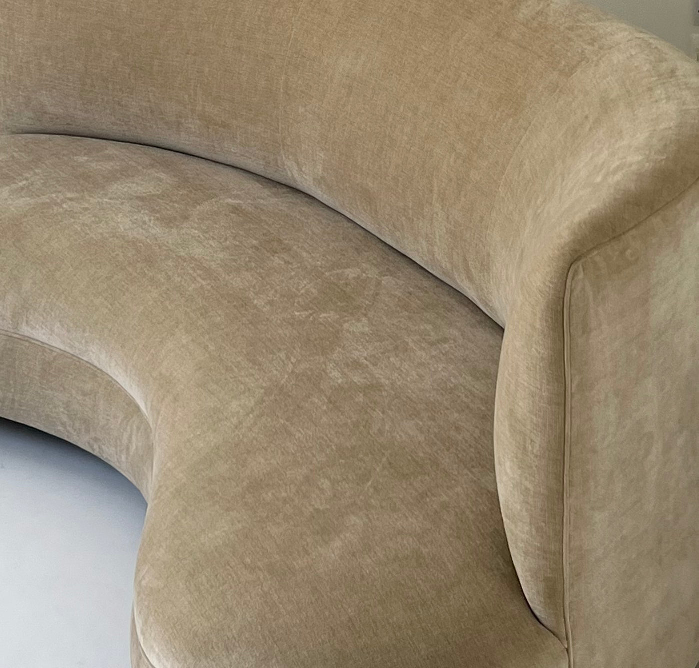 Bespoke Curved Sofa in Cashew Velvet