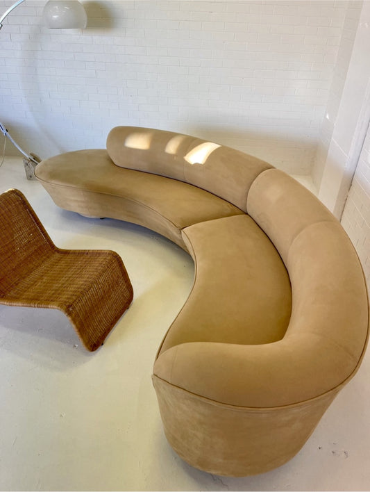 Sculptural Curved Sofa and Ottoman