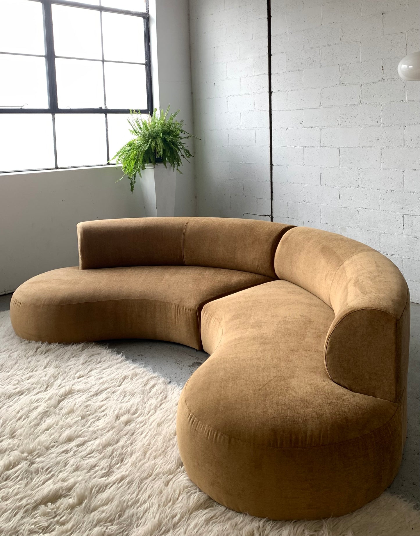 Bespoke Caramel Velvet Modular Sofa