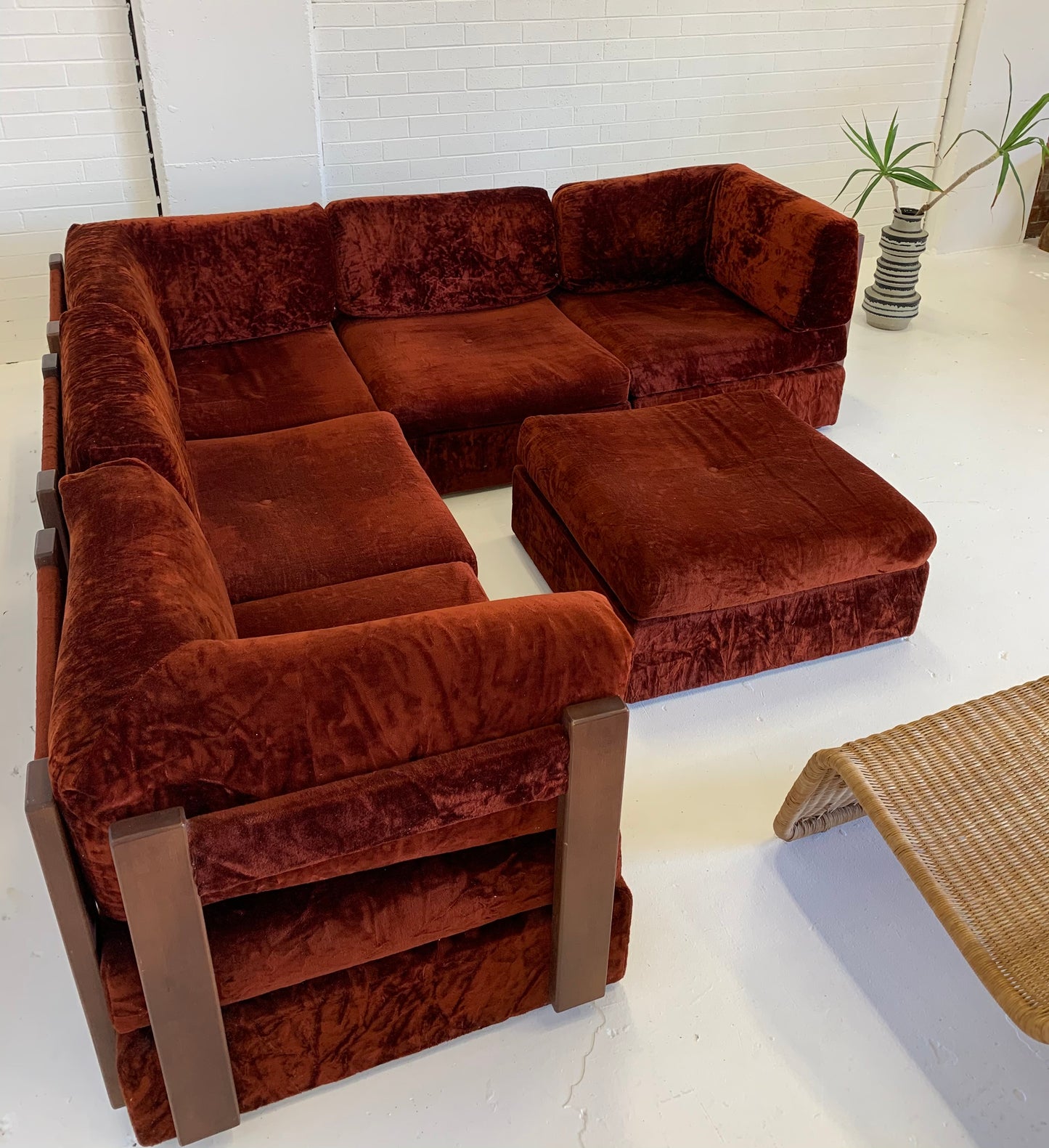 Vintage Modular Velvet Playpen Sofa