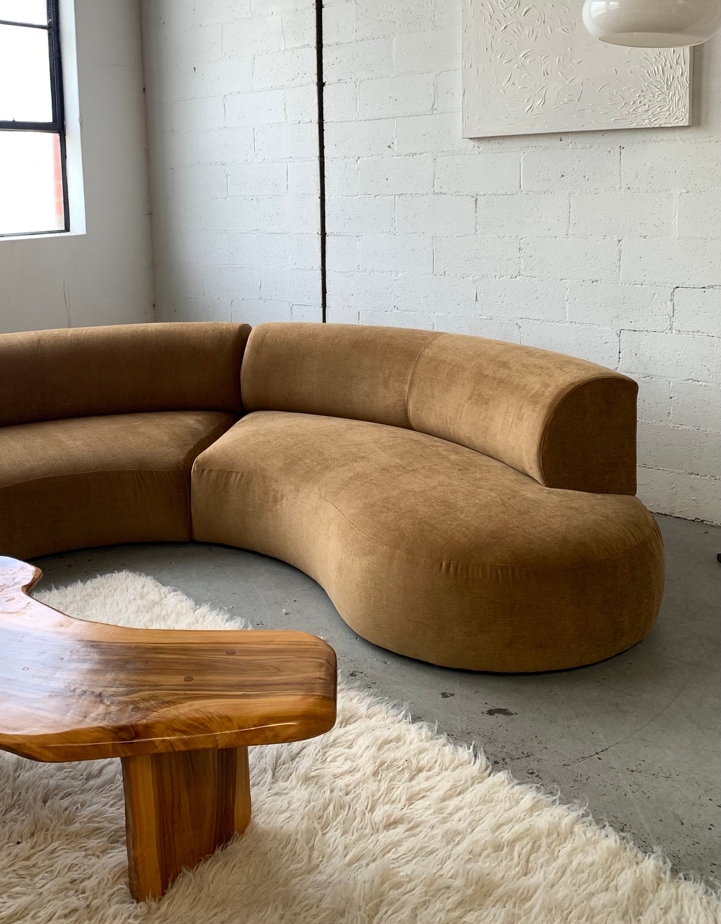 Bespoke Caramel Velvet Modular Sofa