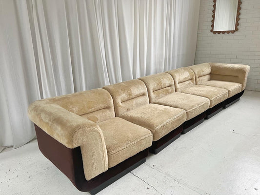 - Vintage VandeRoza Furry Five Piece Modular Sofa - One Set Available