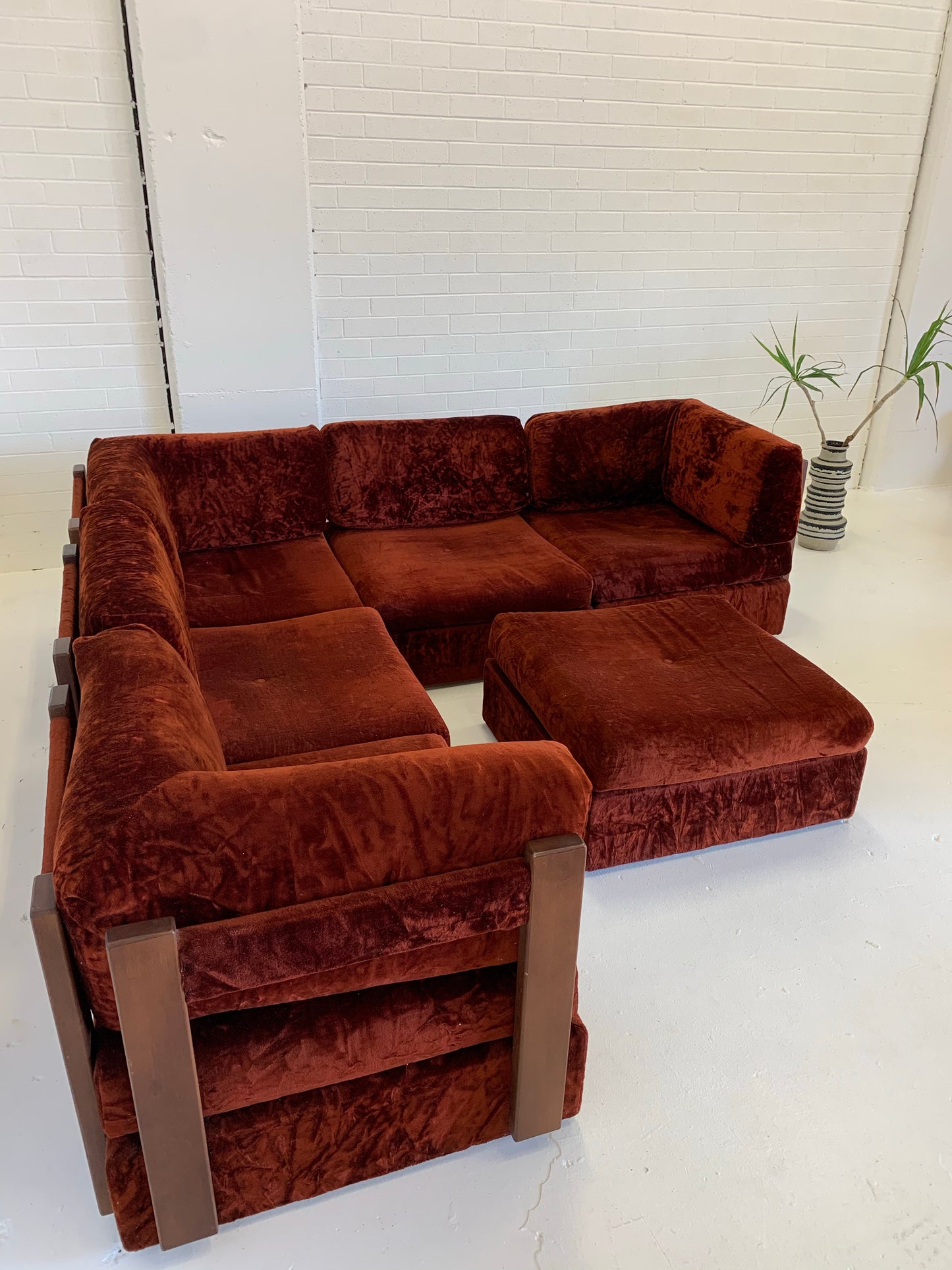 Vintage Modular Velvet Playpen Sofa