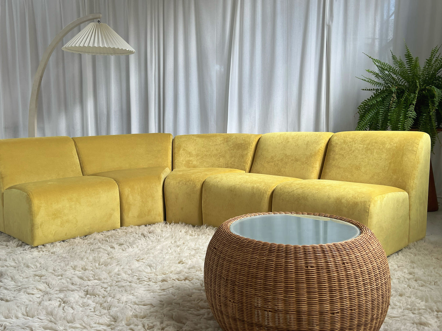 = Bespoke Yellow Modular Sofa