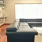 Black Leather Modular 'Erasmo' Sofa designed by Afra & Tobia Scarpa for B&B Italia