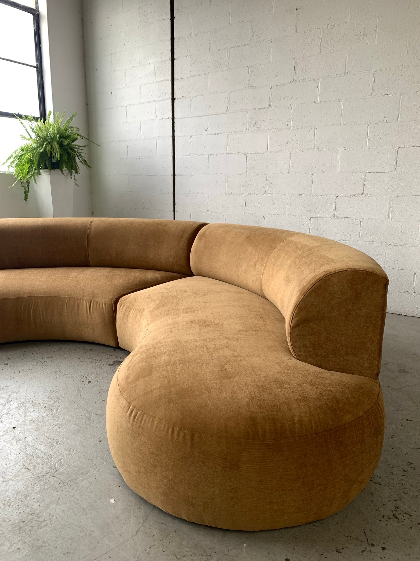 Bespoke Caramel Velvet Modular Sofa