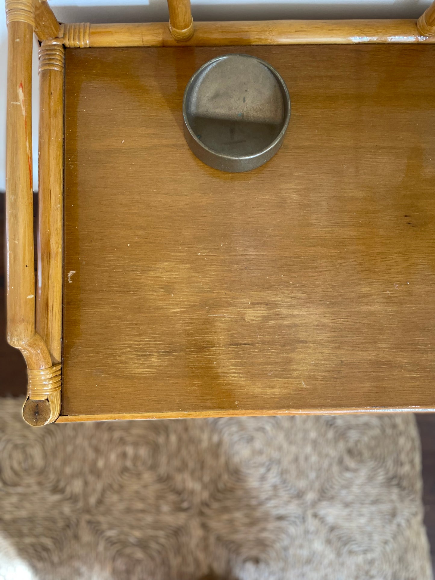 Vintage Cane Console or Desk