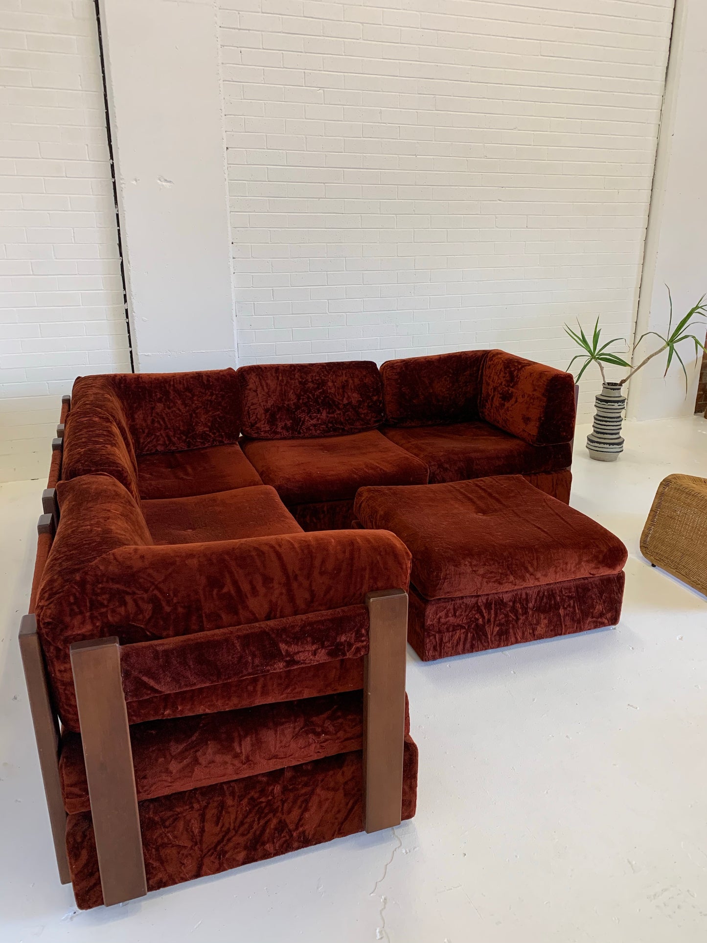 Vintage Modular Velvet Playpen Sofa