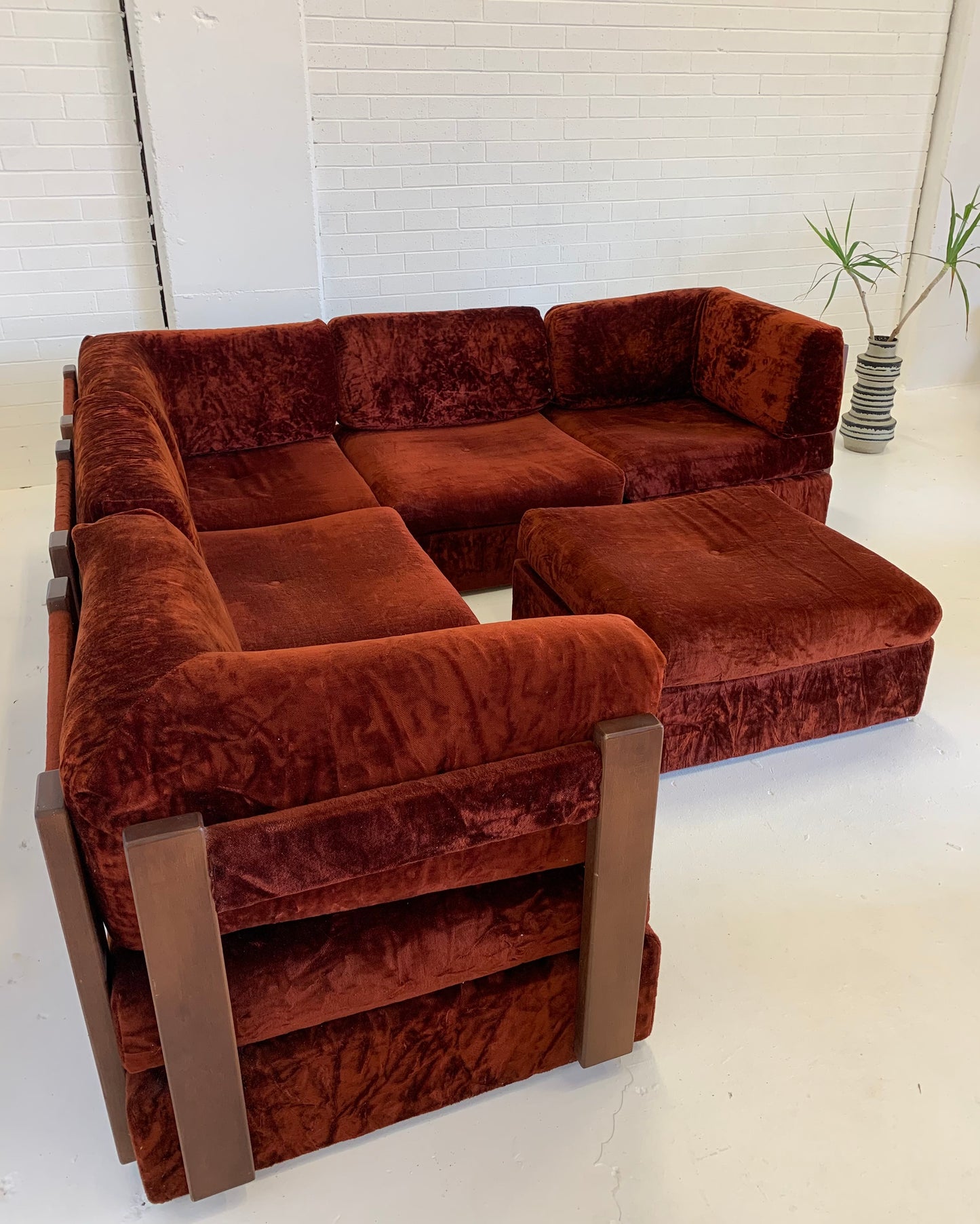 Vintage Modular Velvet Playpen Sofa