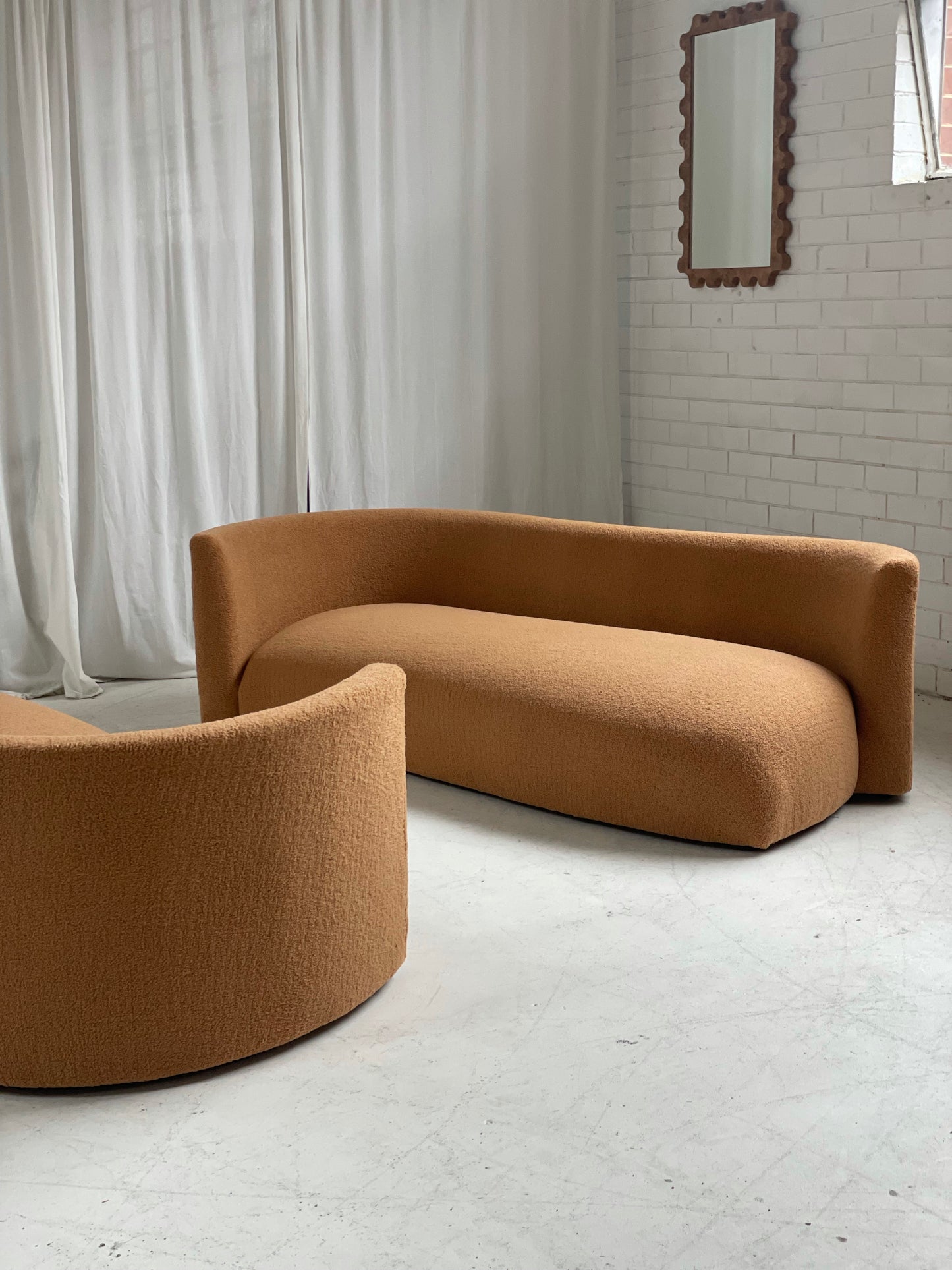 Chubby Caramel Curvy Sofa