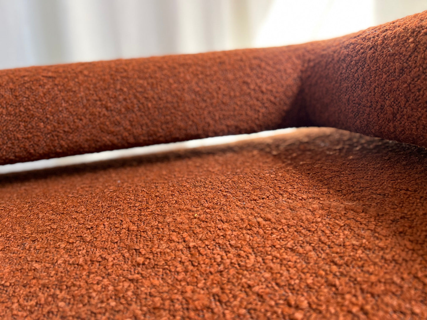 = Bespoke Rust Boucle Sofa - 2 Singles & Ottoman