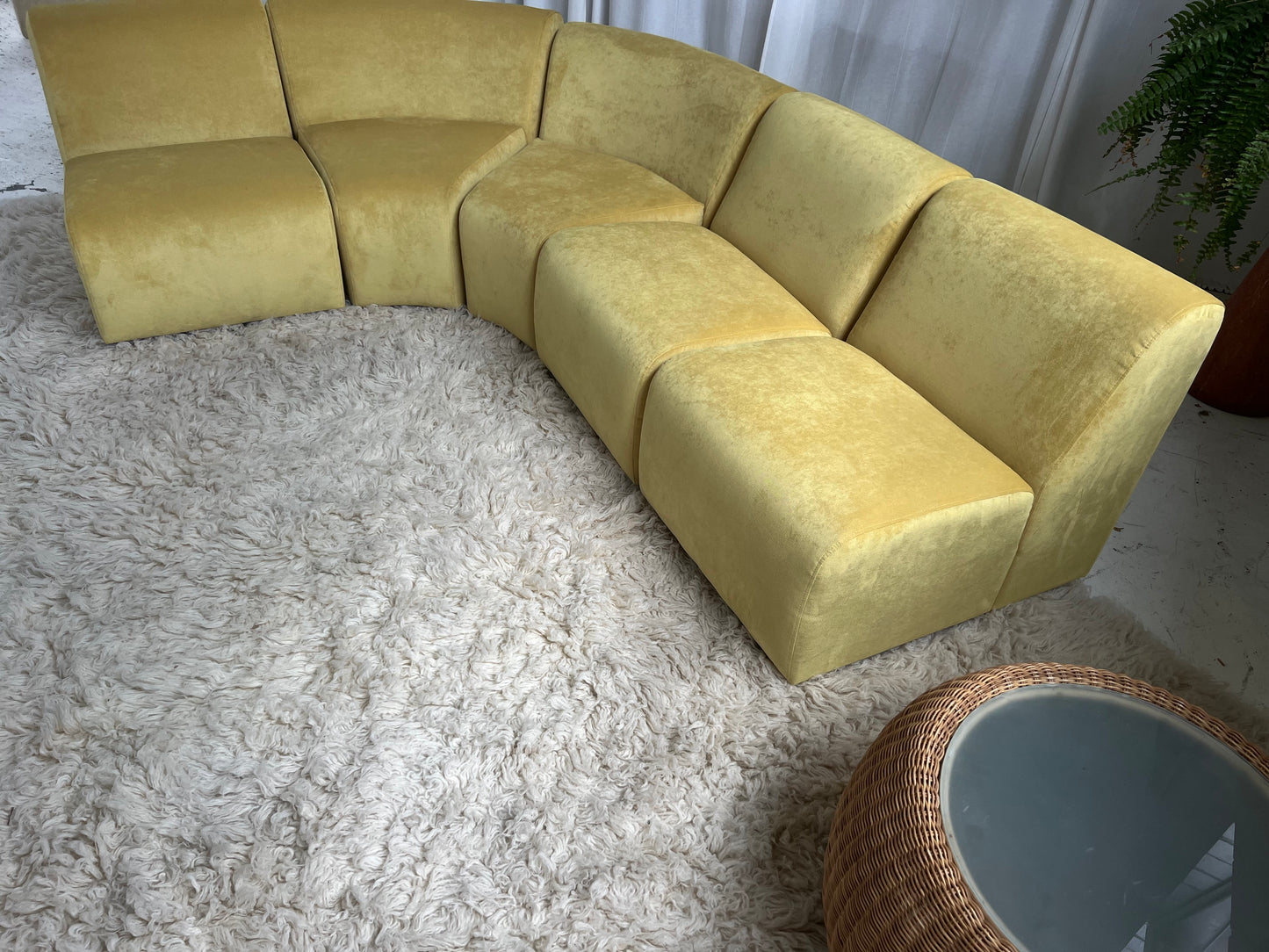 = Bespoke Yellow Modular Sofa