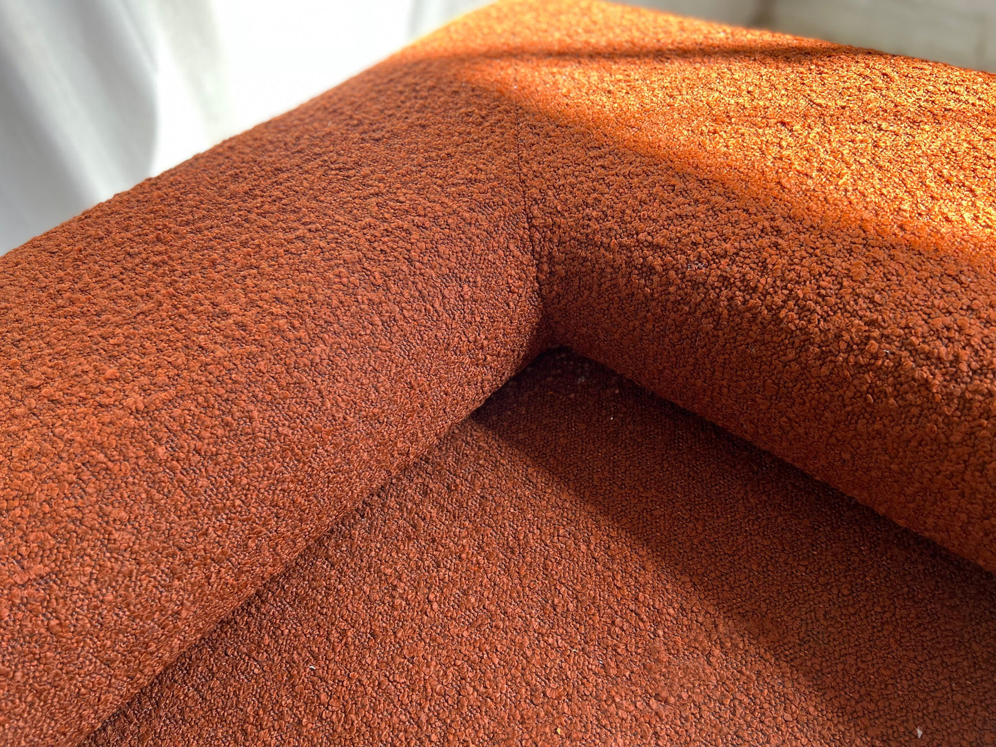 = Bespoke Rust Boucle Sofa - 2 Singles & Ottoman