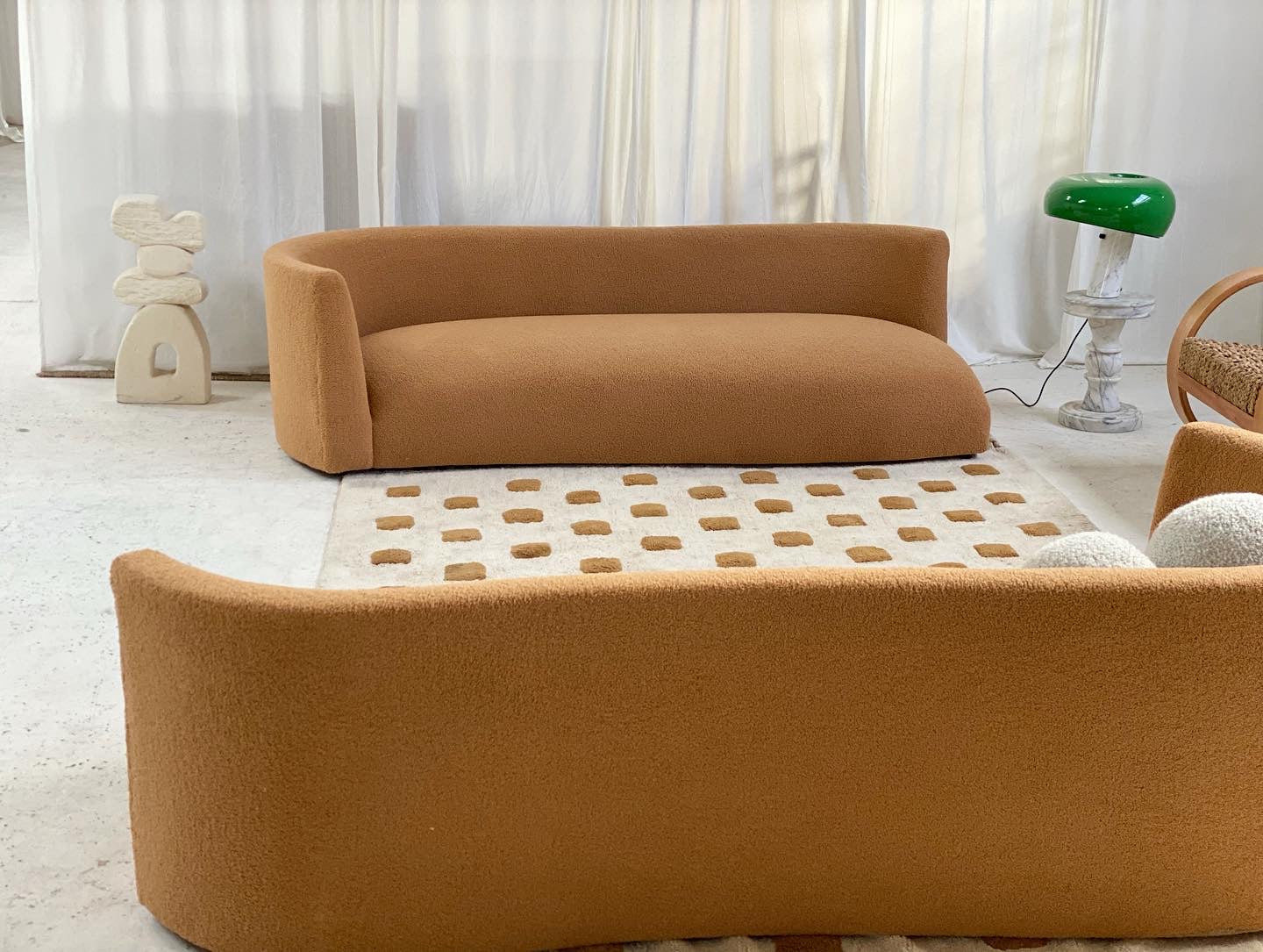 Chubby Caramel Curvy Sofa