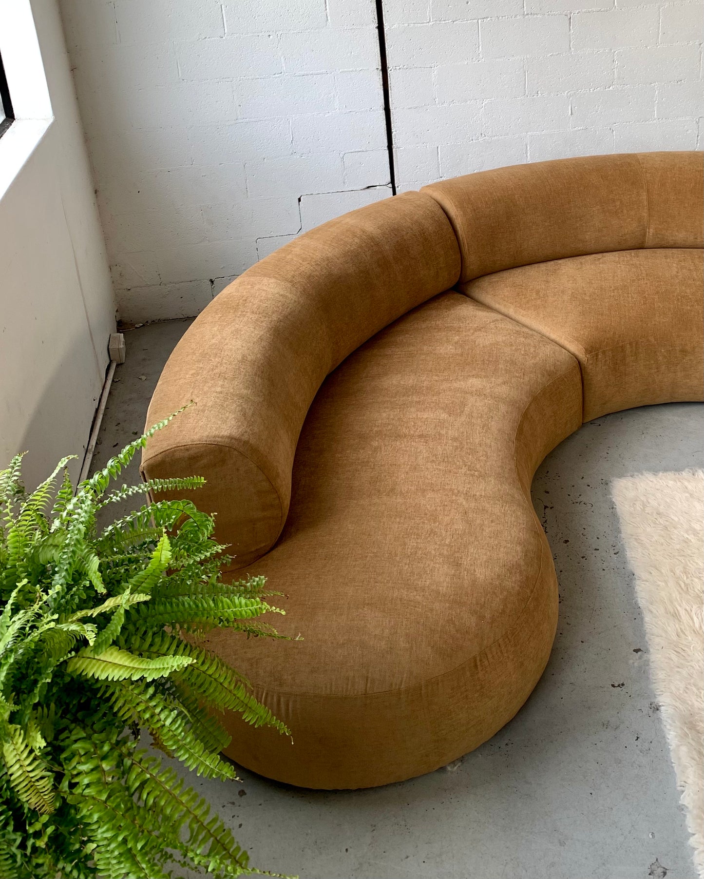 Bespoke Caramel Velvet Modular Sofa