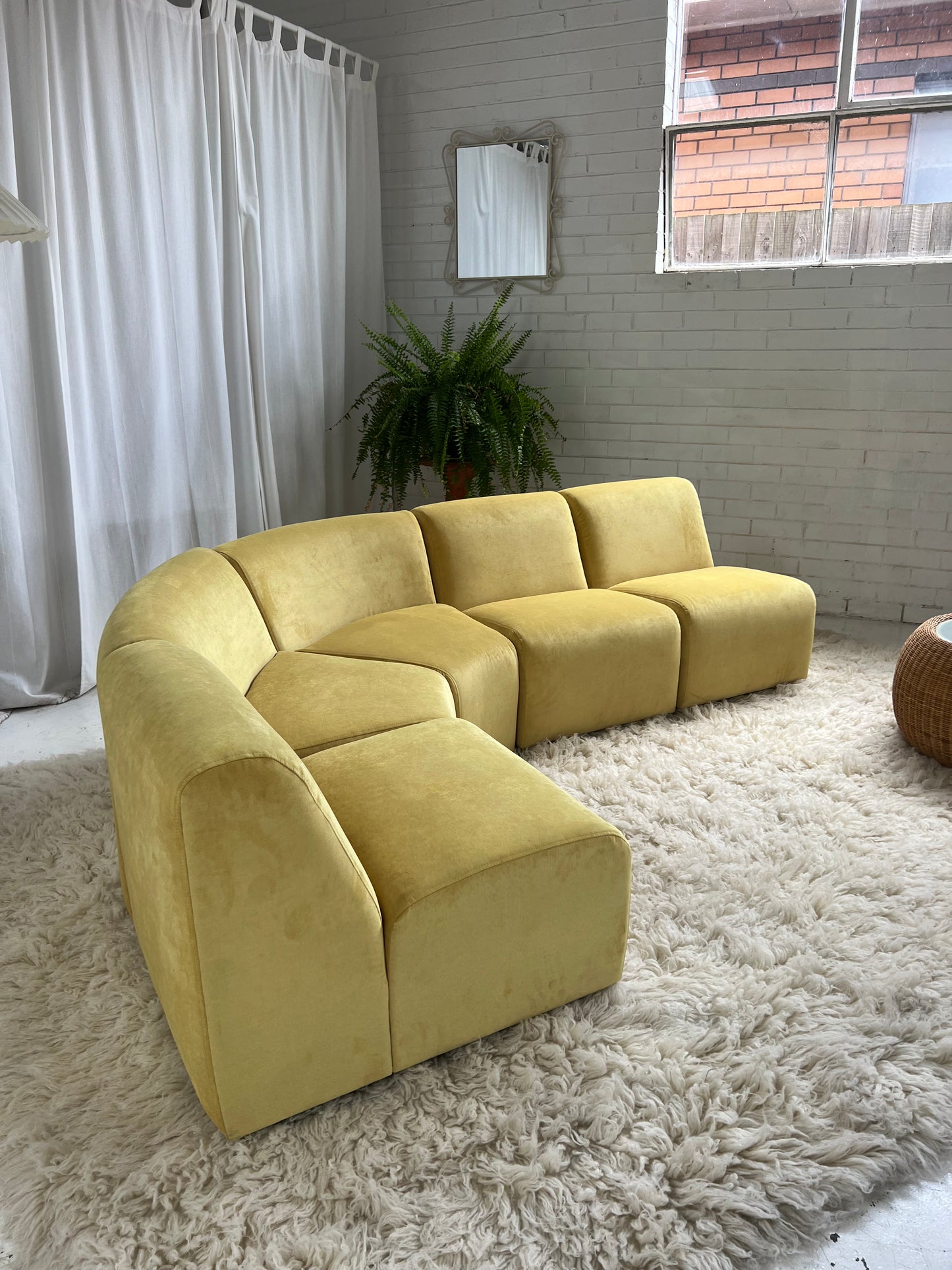 = Bespoke Yellow Modular Sofa