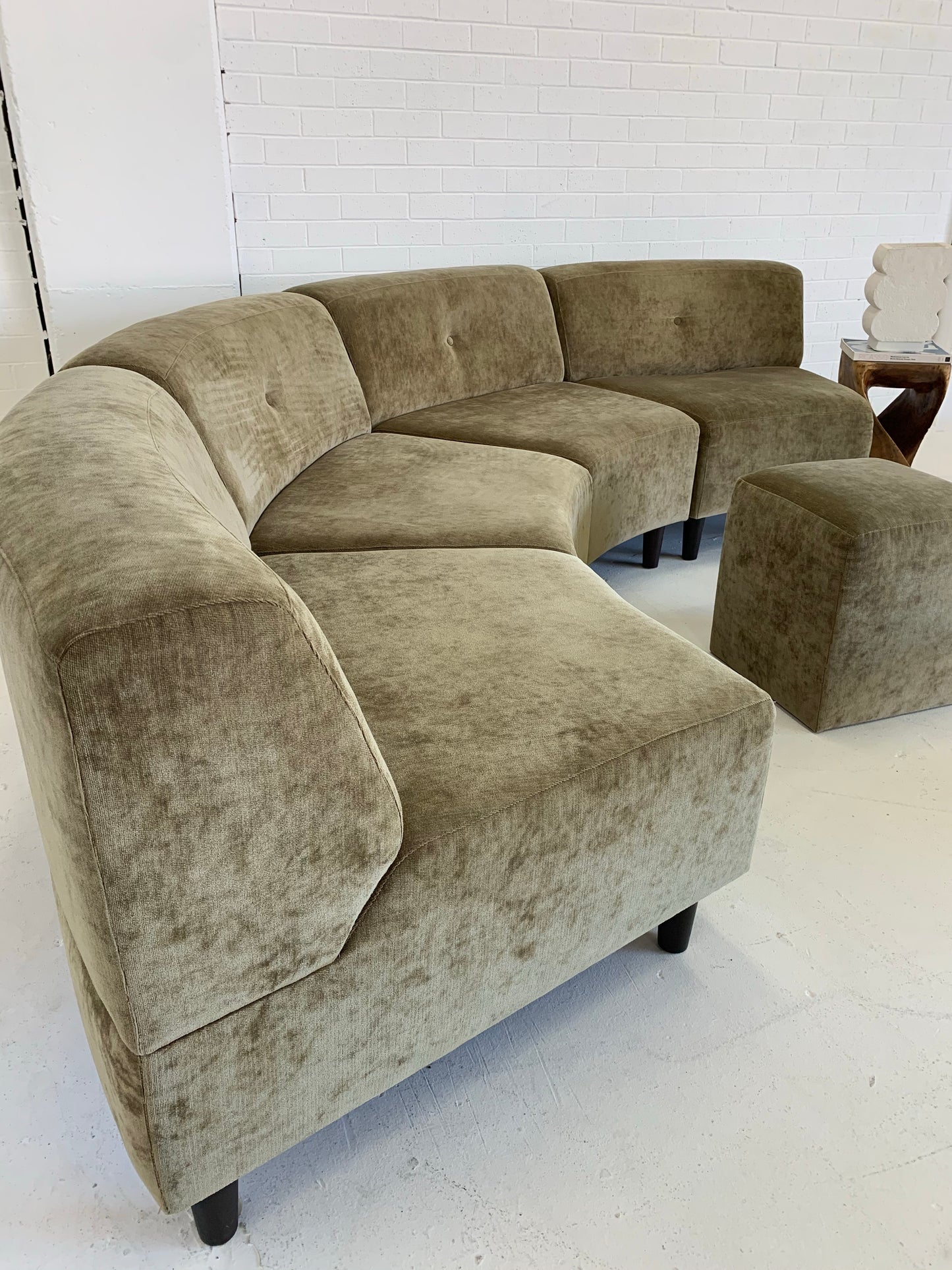 Curved Velvet Modular Sofa