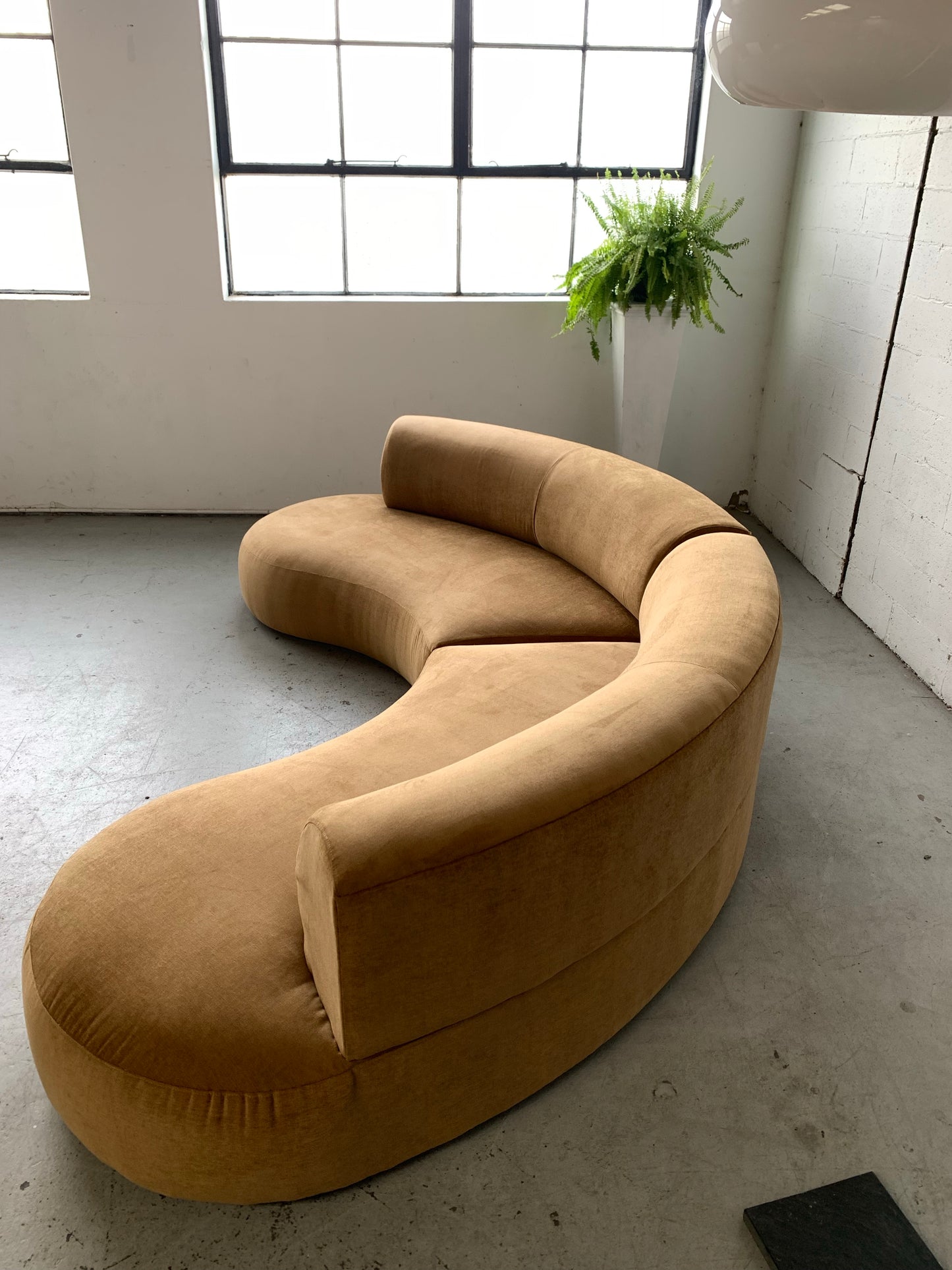 Bespoke Caramel Velvet Modular Sofa