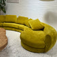 - Bespoke Large Chartreuse Velvet Curved Modular Sofa