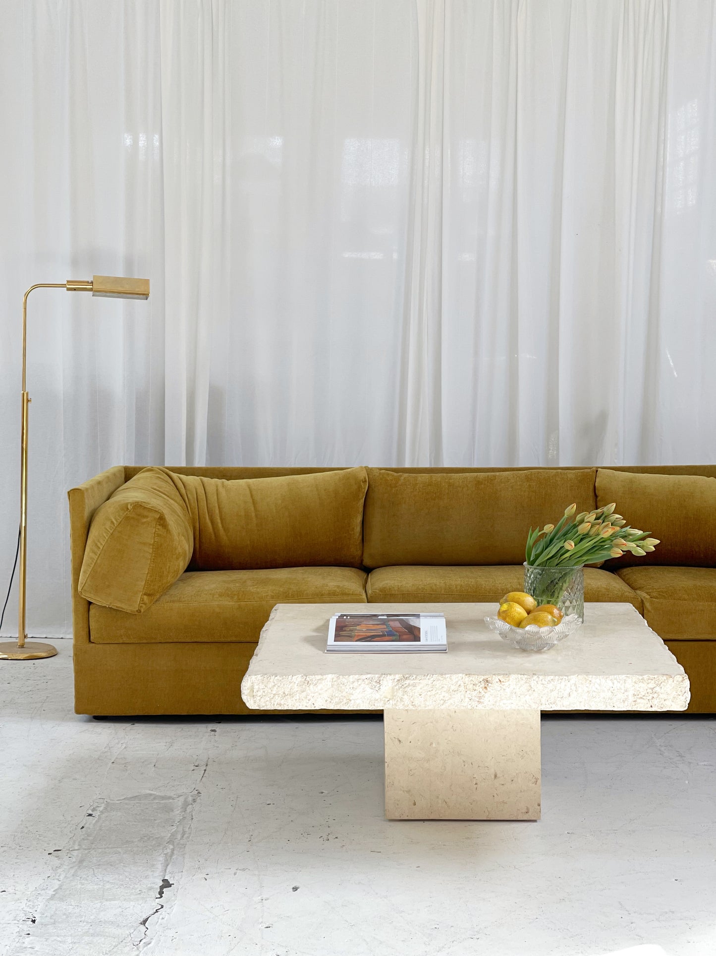 Yellow Velvet Vintage FLER Sofa