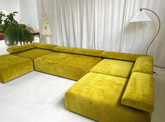 = Bespoke Chartreuse Velvet Modular Sofa Set