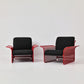 Restored Red perforated steel lounge chair - One available